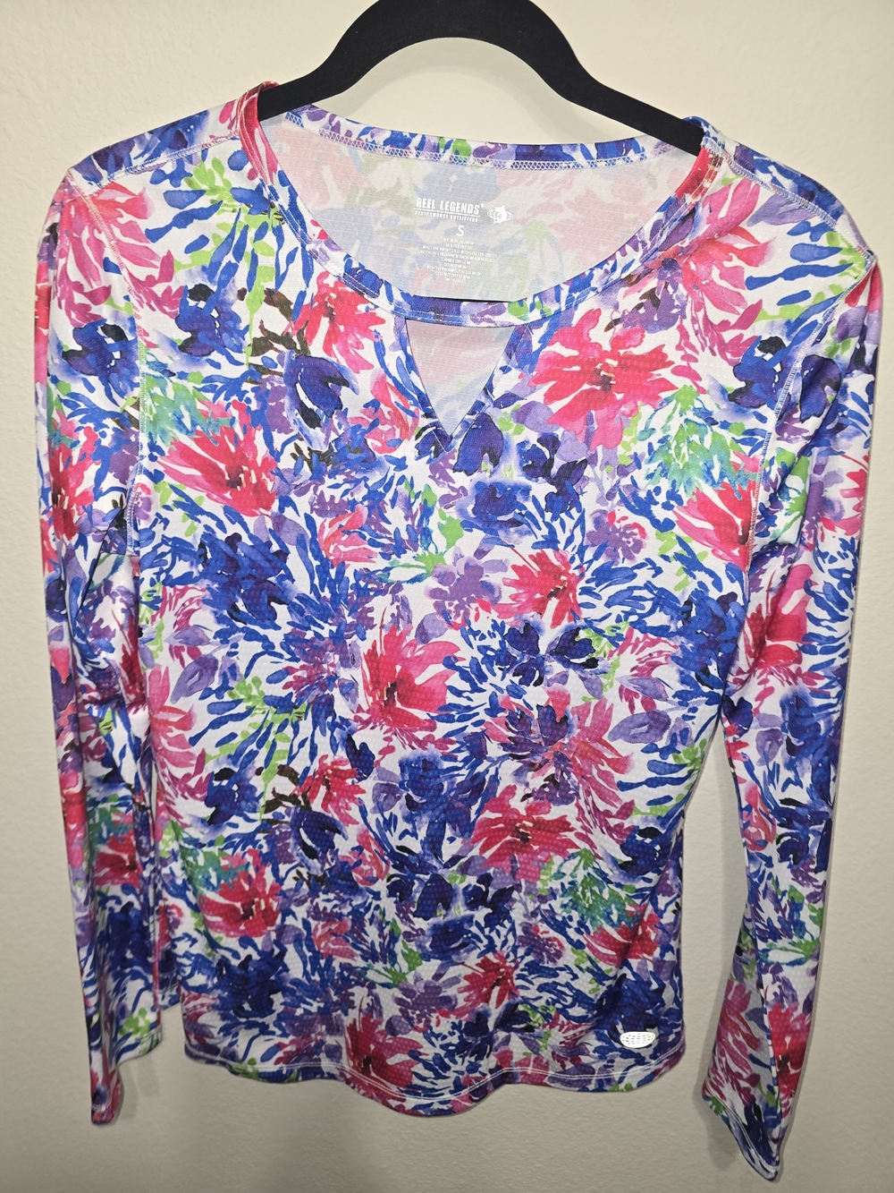 Reel Legends Vibrant Floral Long-Sleeve Tee - Pink, Blue & Green